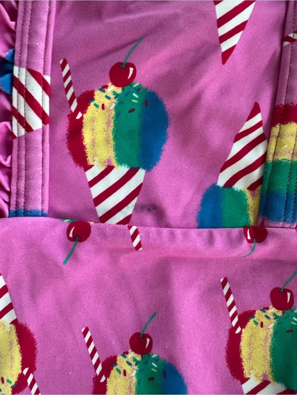 Kids Hannah Andersson Pink Ice Cream Print One-Piece Swimsuit 🩱 Size 8
